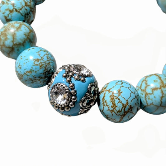 Ro & Gieo Turquoise + Rhinestone Bracelet Ro & Gieo