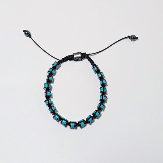 Turquoise Adjustable Macrame Knot Bracelet Ro & Gieo