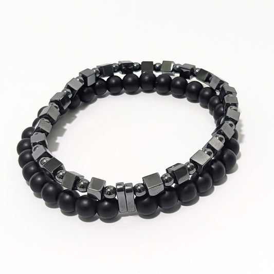 Black Onyx & Hematite Bracelet