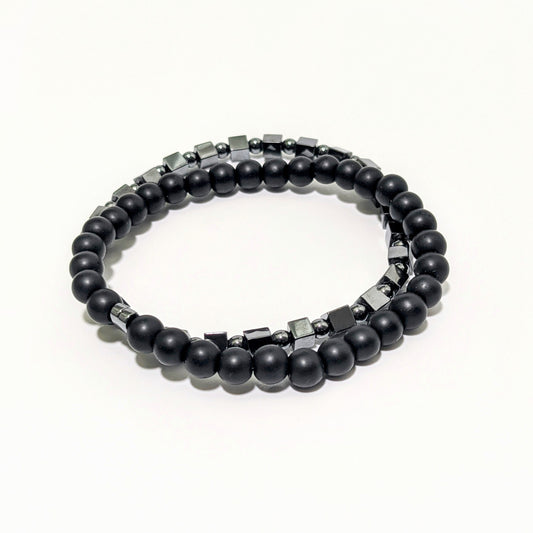 Black Onyx & Hematite Bracelet