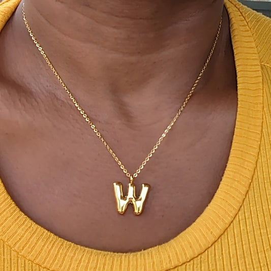 Bubble Alphabet Pendant Necklace