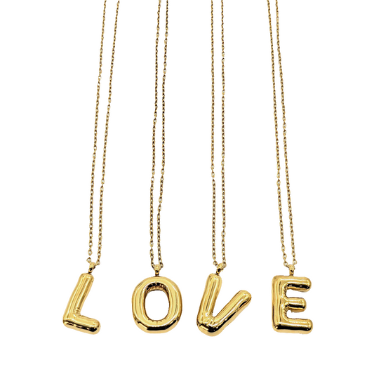 Bubble Alphabet Pendant Necklace