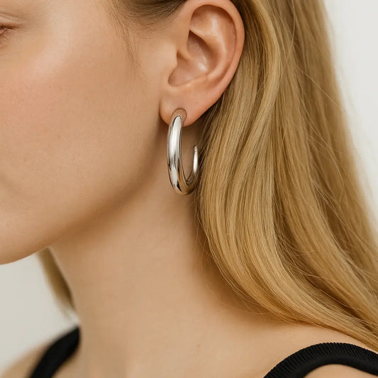 Bold Tapered Hoop Earrings Ro & Gieo