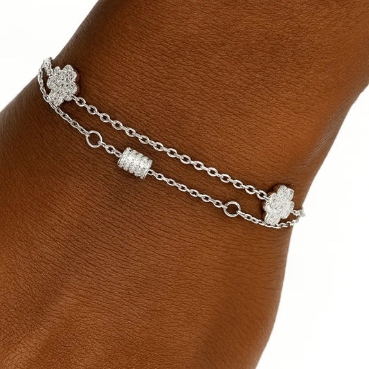 925 Sterling Silver Clover Bracelet Ro & Gieo
