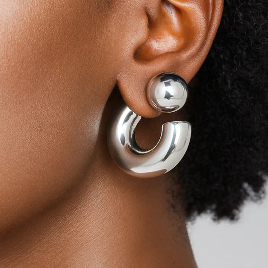 Ball-End Hoop Earrings Ro & Gieo