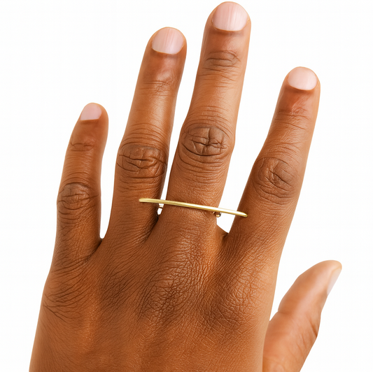 The Minimalist Brass Bar Ring
