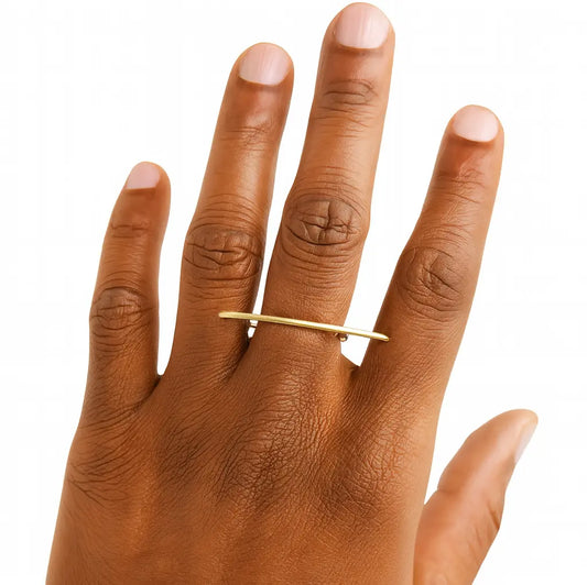 The Minimalist Brass Bar Ring Ro & Gieo