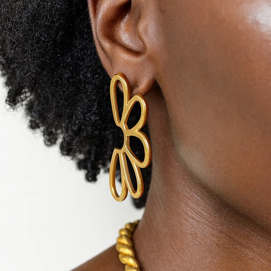 Half-baked Flower Stud Earrings Ro & Gieo