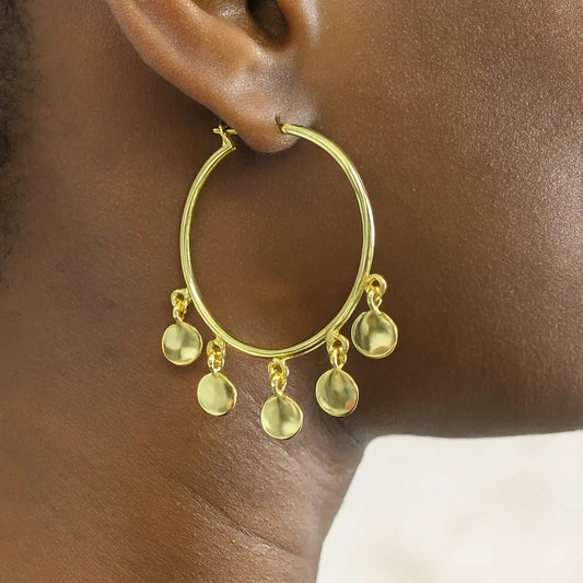 Coin Hoop Earrings Ro & Gieo