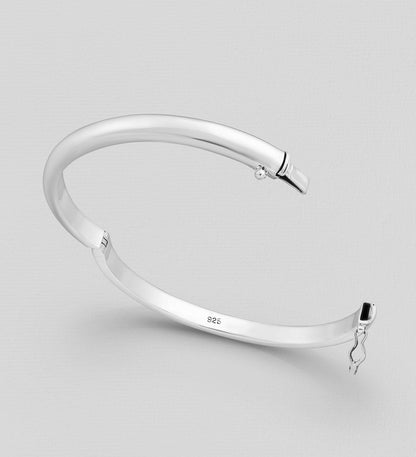 925 Sterling Silver 5 mm Hinge Bangle