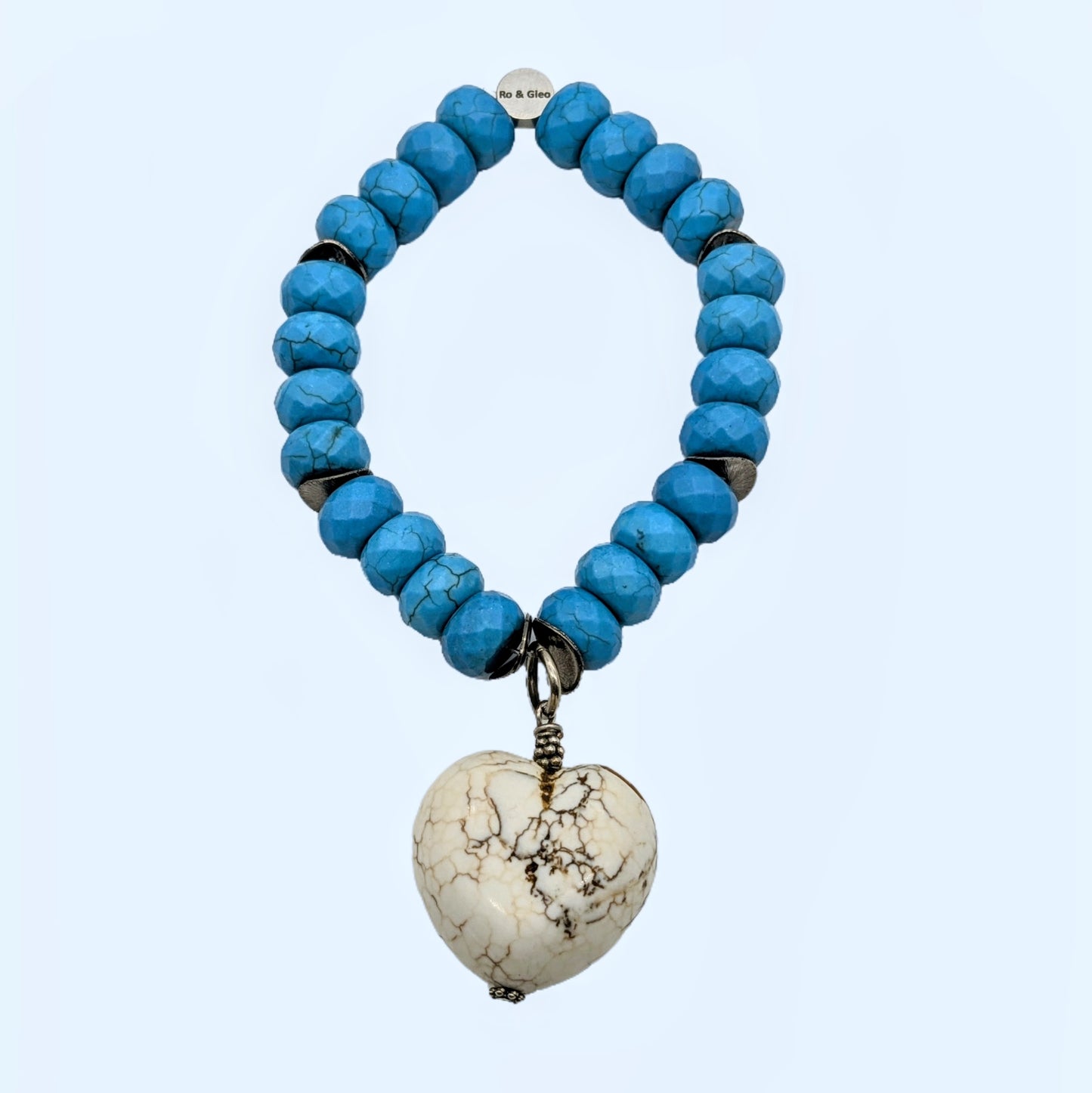 Pulsera Ro &amp; Gieo Corazón De Piedra Turquesa