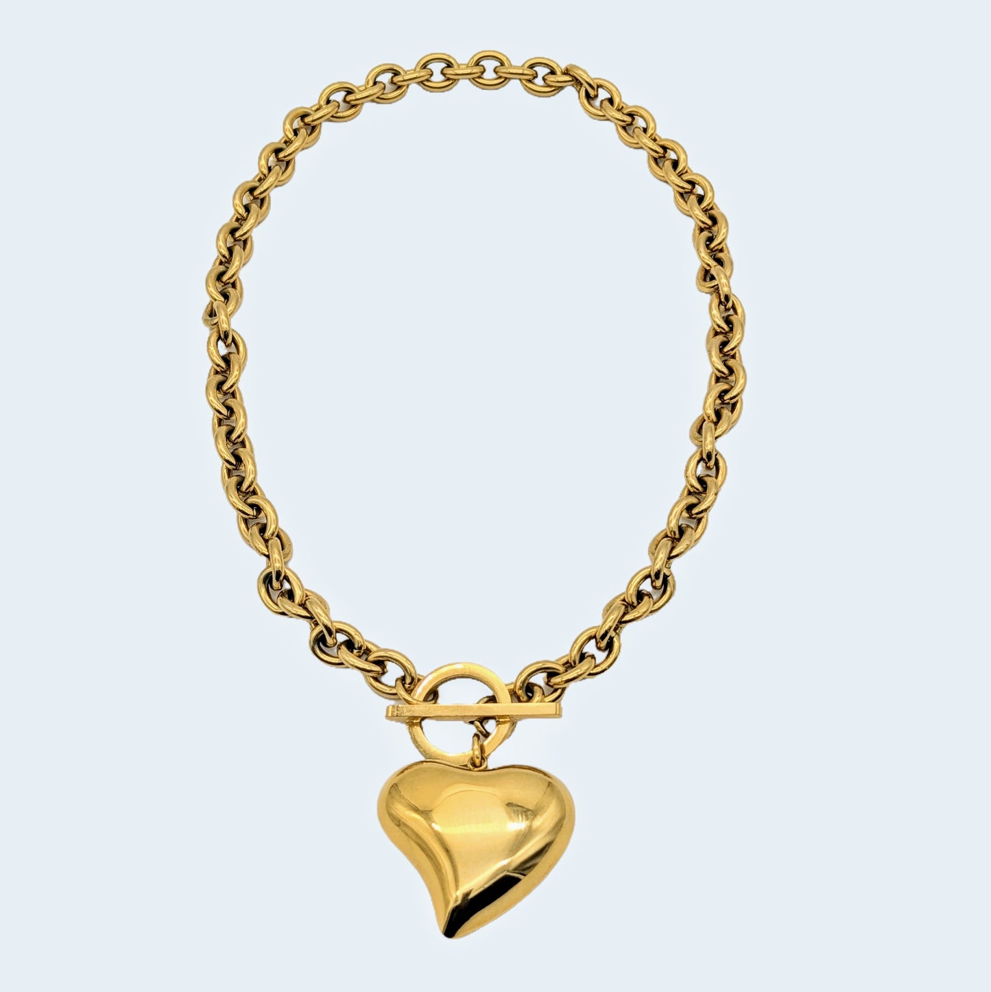 Curved Heart Pendant Necklace