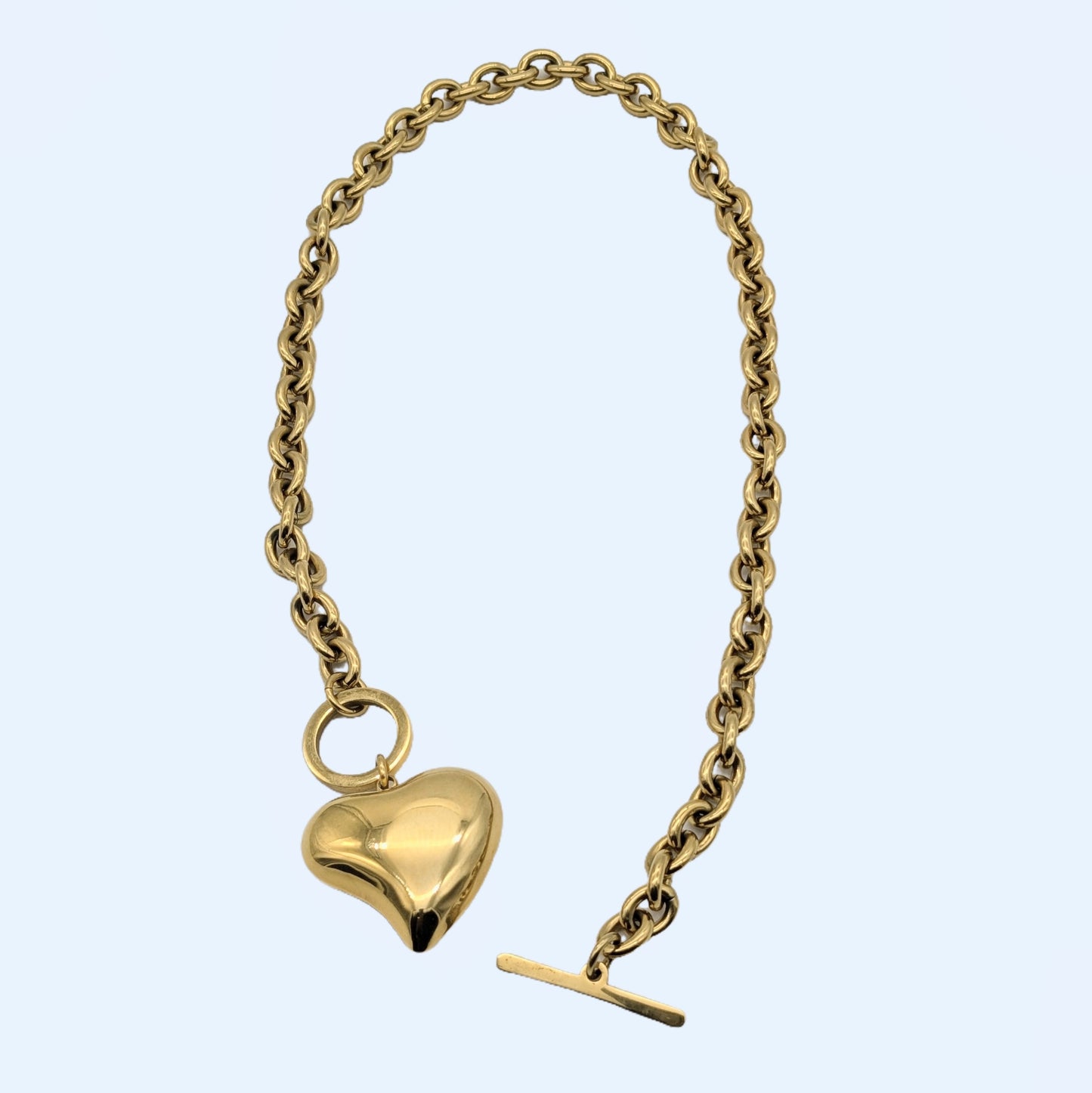 Curved Heart Pendant Necklace