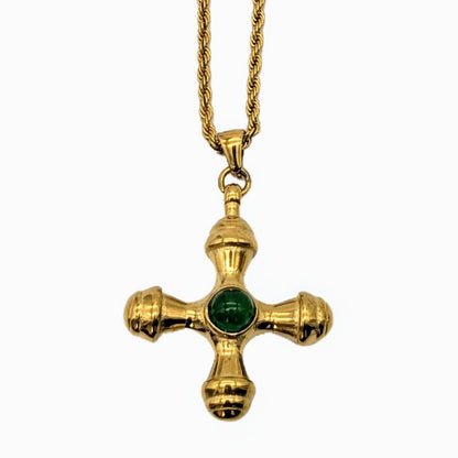 Gemstone Cross Pendant Necklace