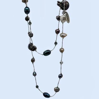 Metallic Yarn Bead Necklace