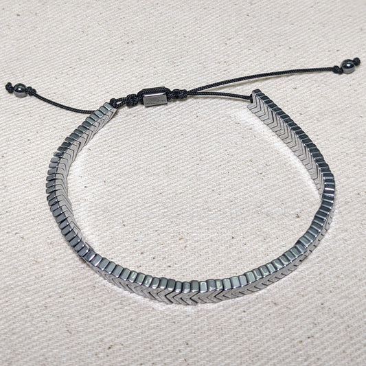 Men's Silver Hematite Bracelet