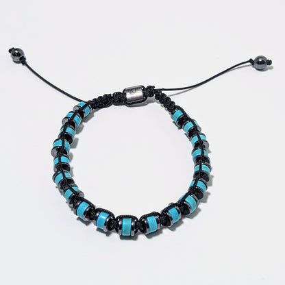 Pulsera Nudo Macrame Ajustable Turquesa