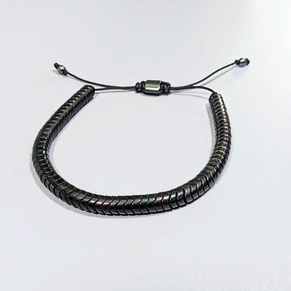 Pulsera de hematita gris