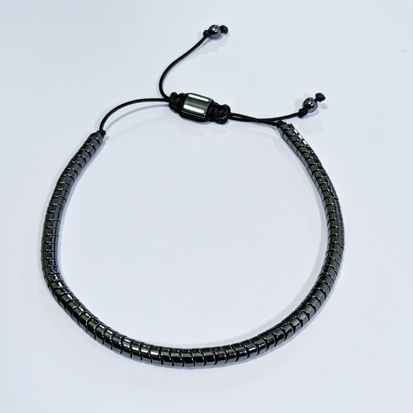 Pulsera de hematita gris