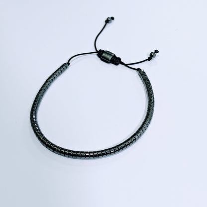 Pulsera de hematita gris