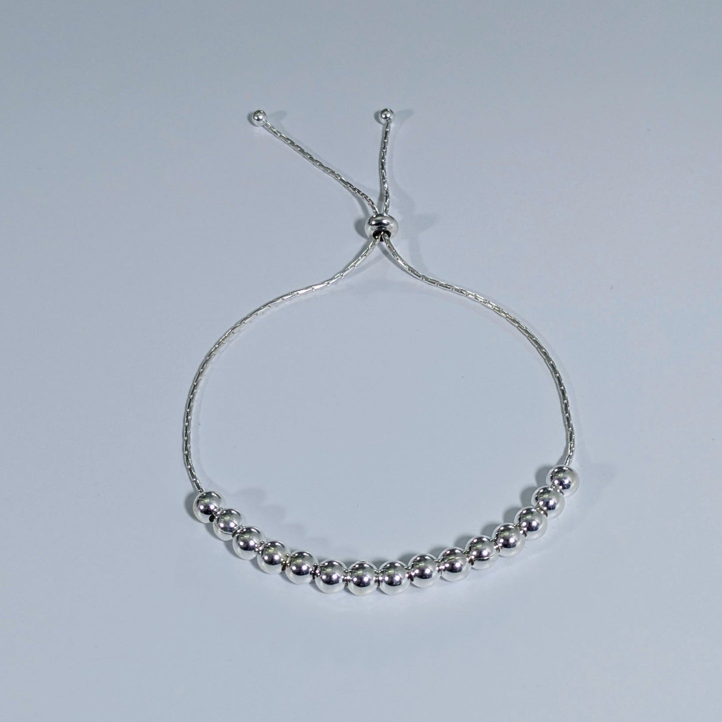 925 Sterling Silver Ball Adjustable Bracelet