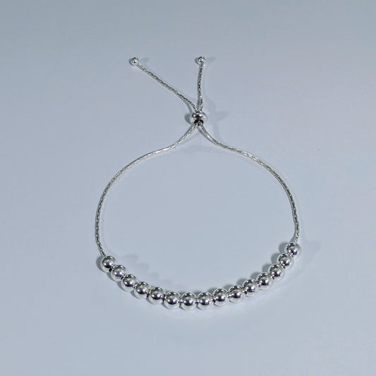 Pulsera Ajustable Bolas de Plata de Ley 925