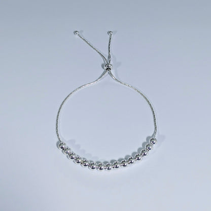 925 Sterling Silver Ball Adjustable Bracelet