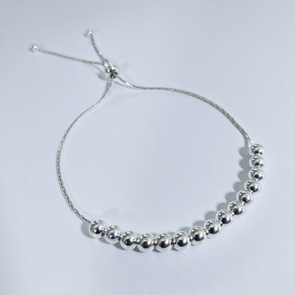 925 Sterling Silver Ball Adjustable Bracelet