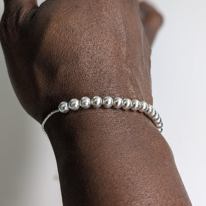 925 Sterling Silver Ball Adjustable Bracelet