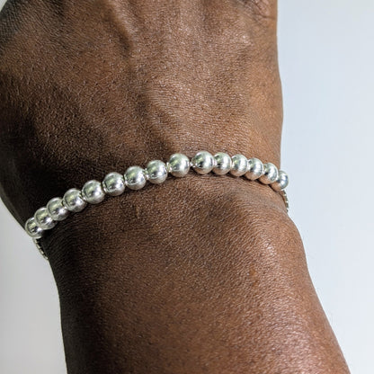 925 Sterling Silver Ball Adjustable Bracelet