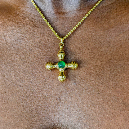 Gemstone Cross Pendant Necklace