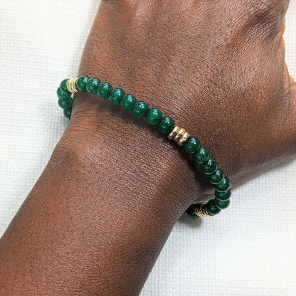 Pulsera de cuentas de envidia verde