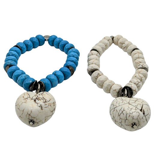 Pulsera Ro &amp; Gieo Corazón De Piedra Turquesa