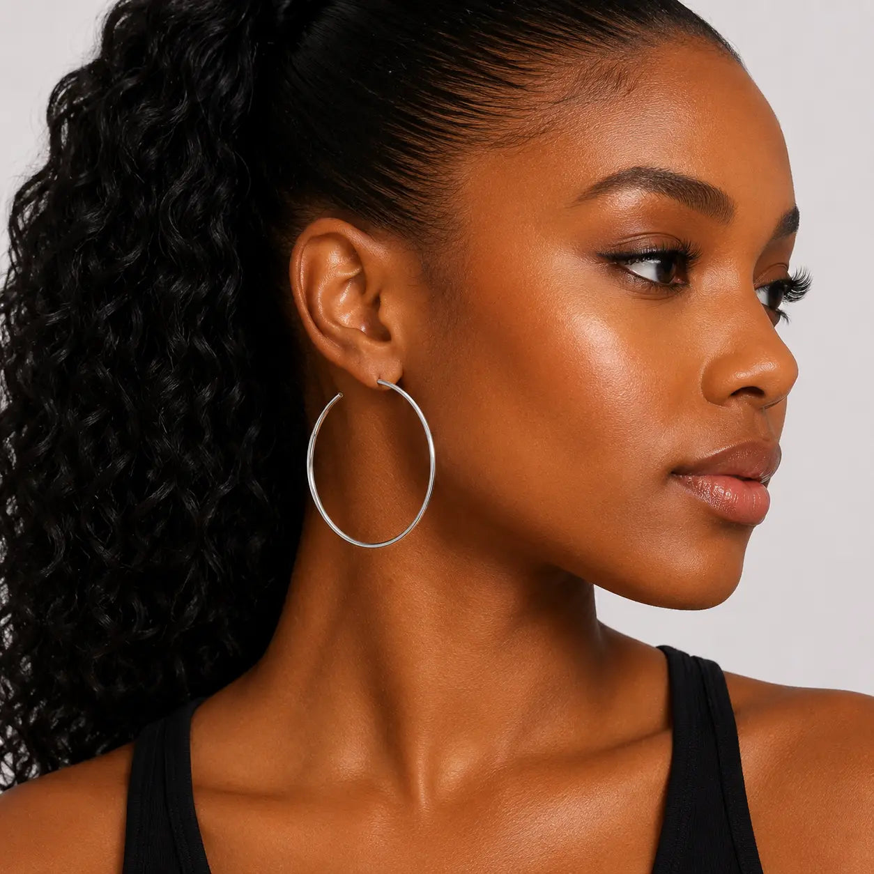 Classic Matte Open Hoop Earrings Ro & Gieo