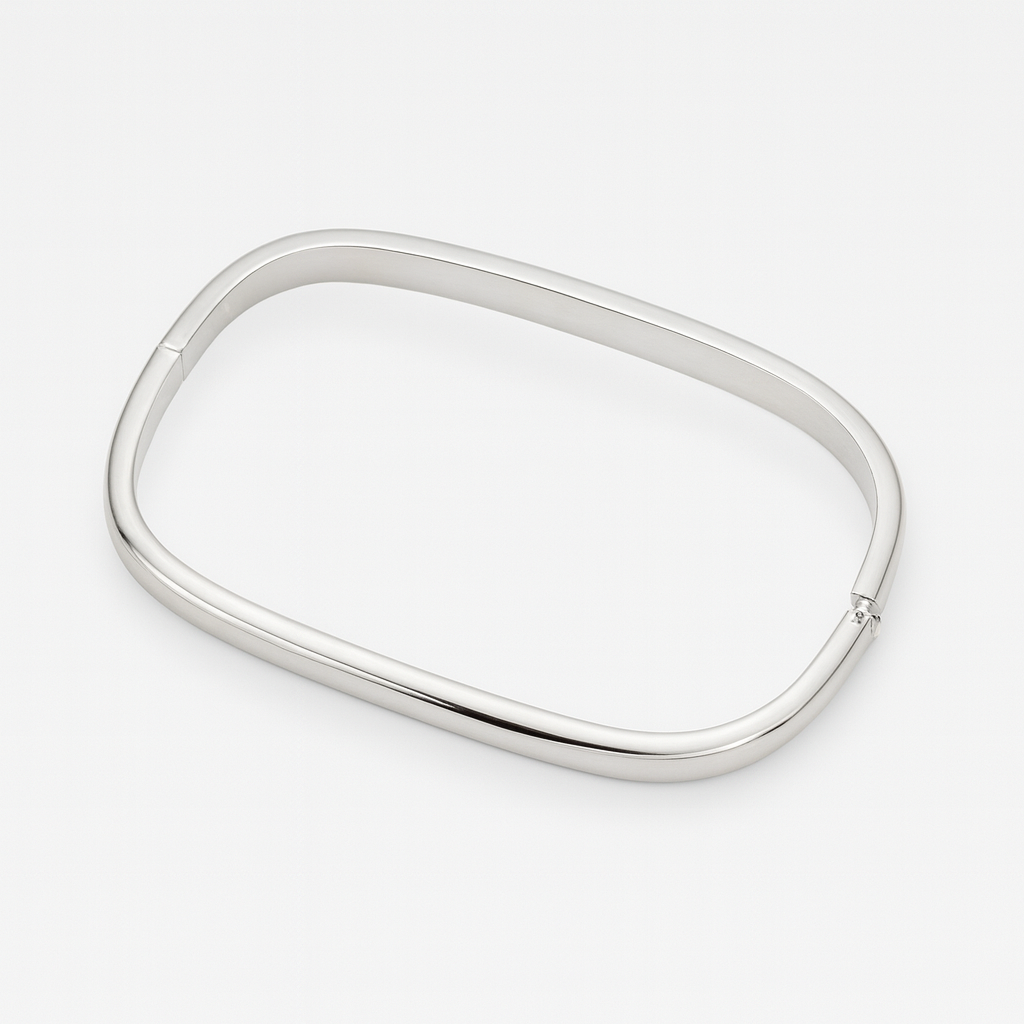 925 Sterling Silver Square Hinge Bangle