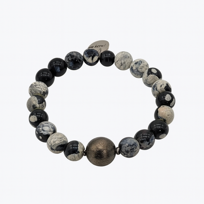 Ro & Gieo Agate Blackplated Brass Bracelet