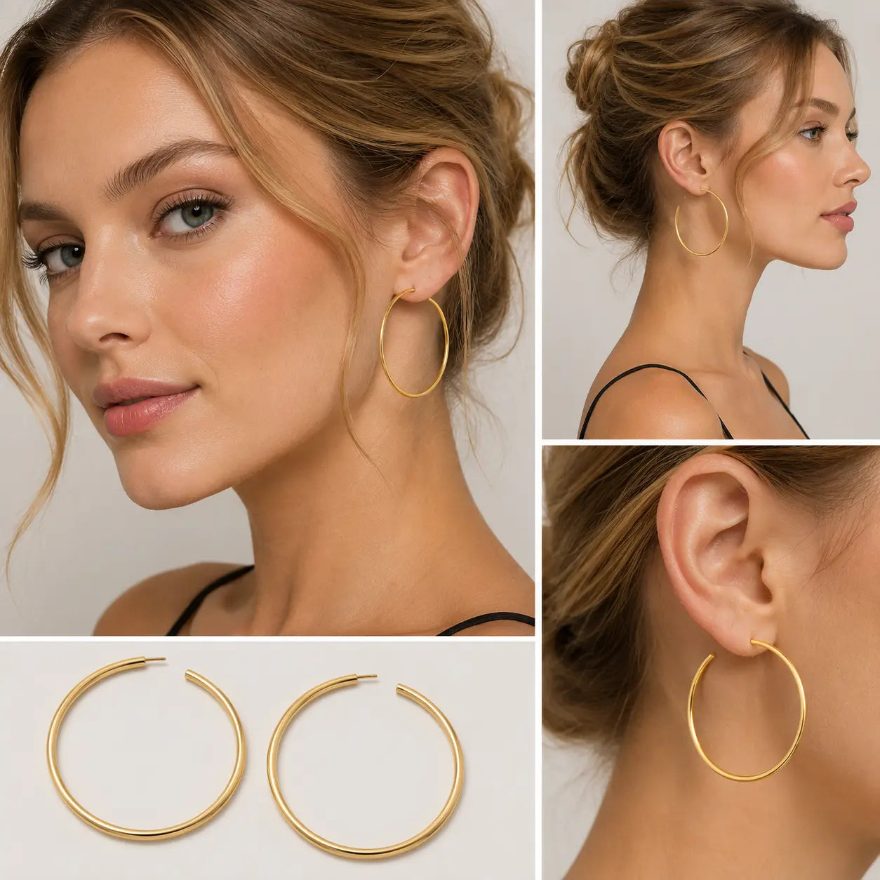 Classic Matte Open Hoop Earrings Ro & Gieo