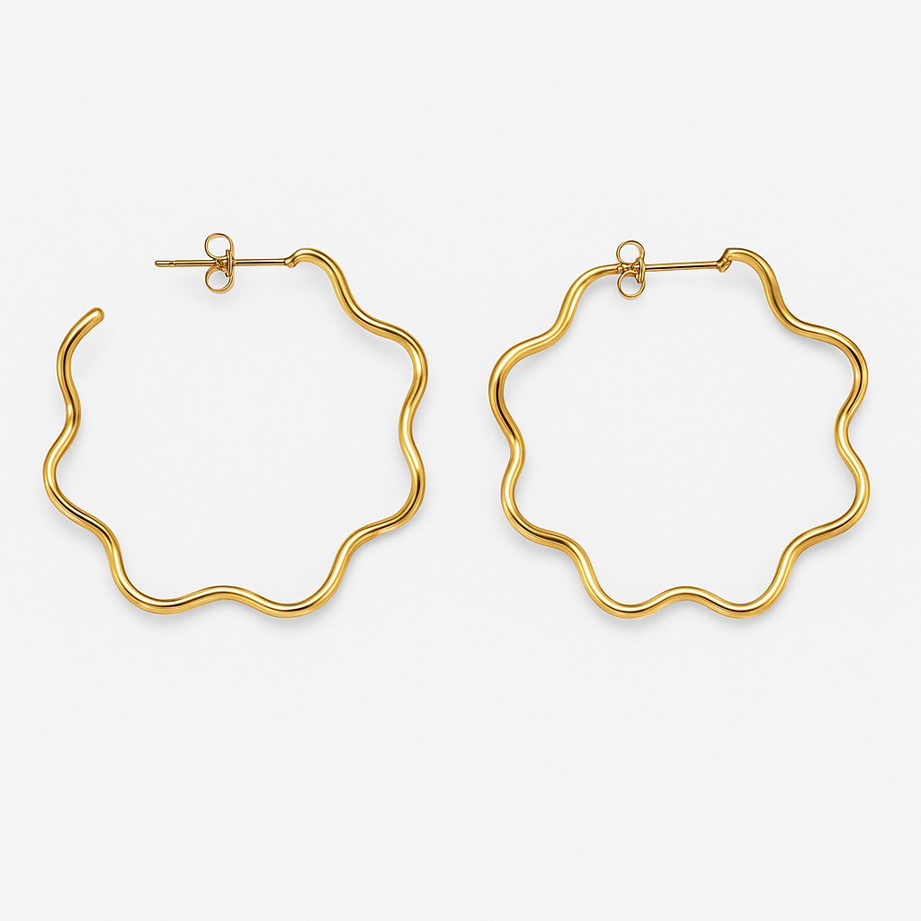 The Wavy Wire Hoop Earrings