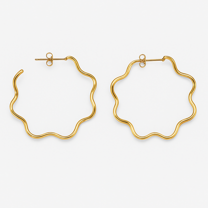 The Wavy Wire Hoop Earrings