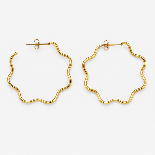 The Wavy Wire Hoop Earrings