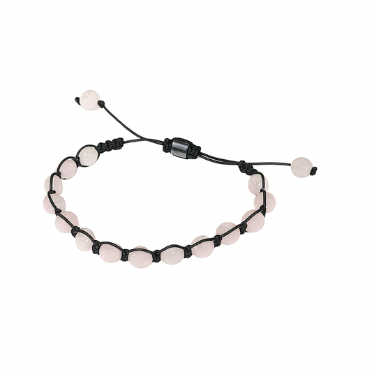 Rose Quartz Adjustable Macrame Knot Bracelet