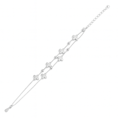 925 Sterling Silver Ball and Cross Bracelet