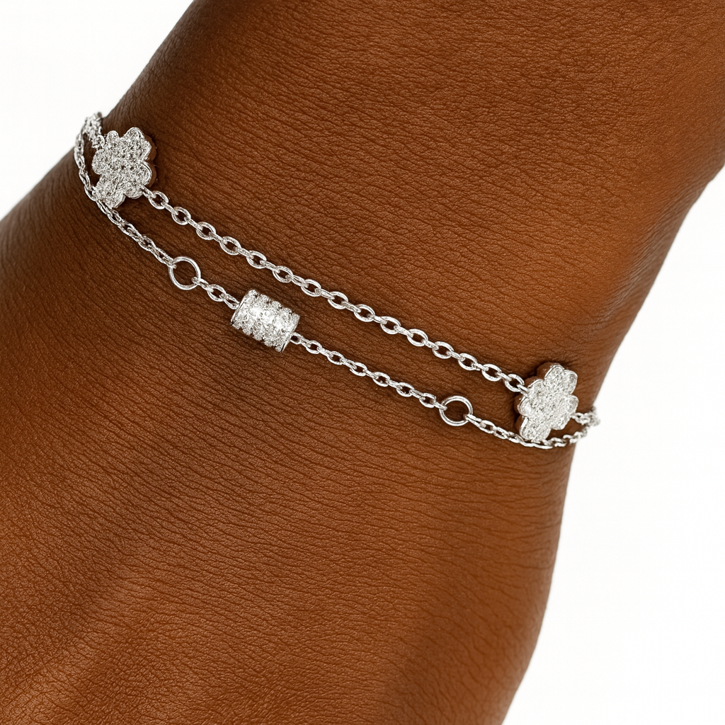 925 Sterling Silver Clover Bracelet