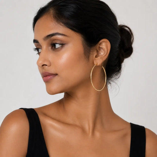 Classic Matte Open Hoop Earrings Ro & Gieo