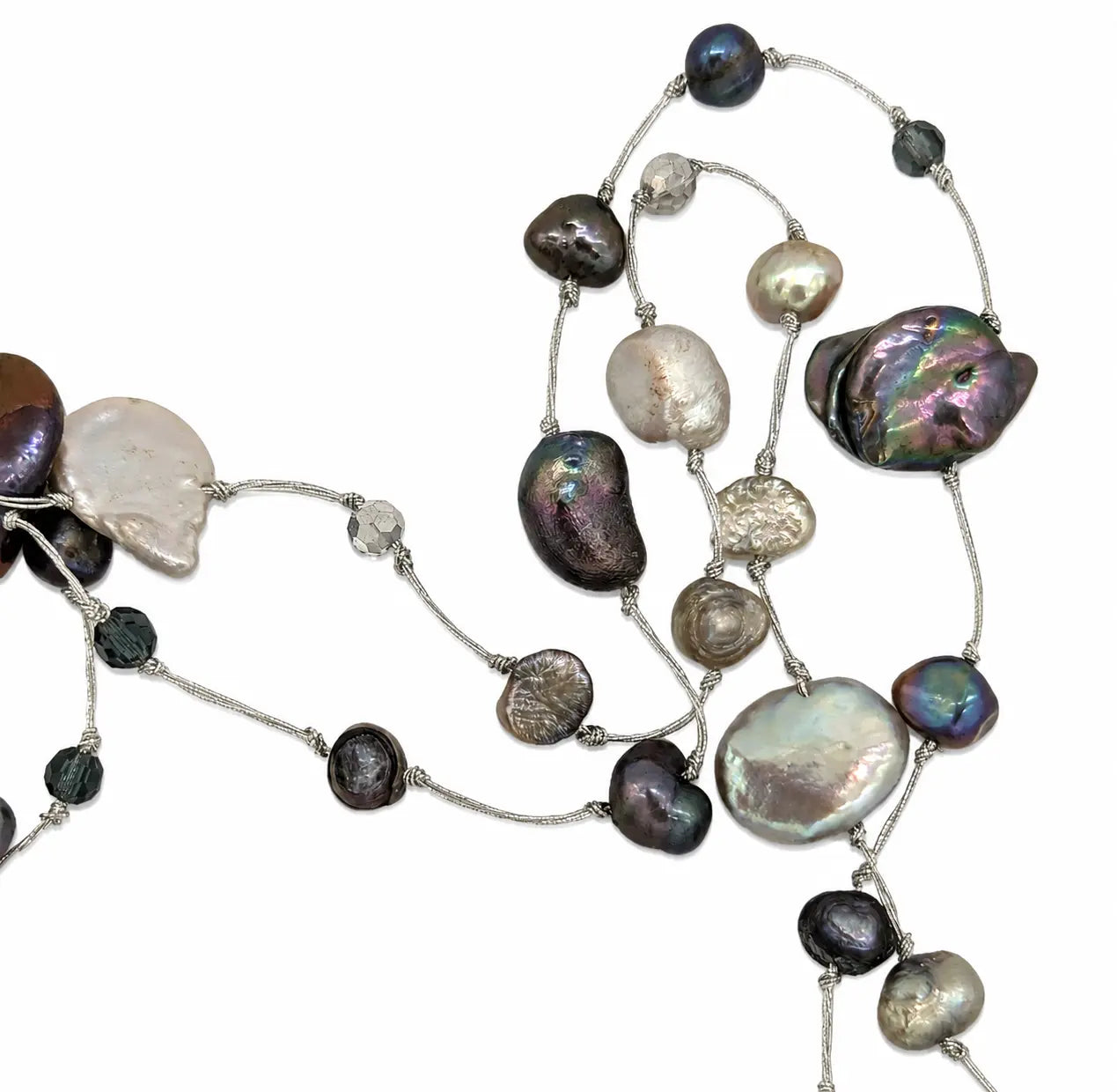 Metallic Yarn Bead Necklace Ro & Gieo