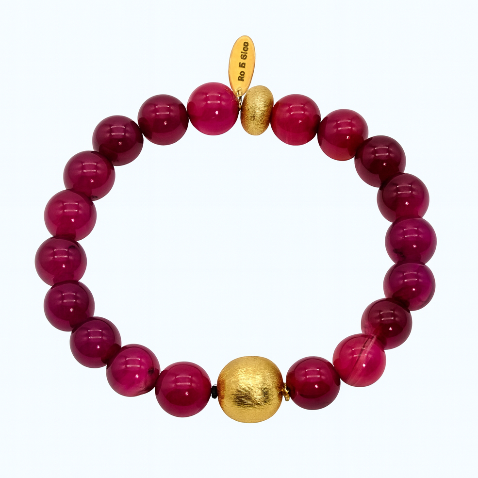 Ro & Gieo Agate and Goldplated Brass Bracelet