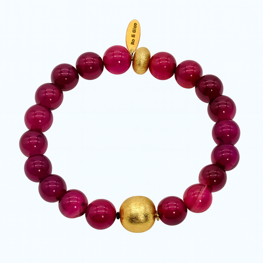 Pulsera Ro &amp; Gieo con ágata y latón bañado en oro