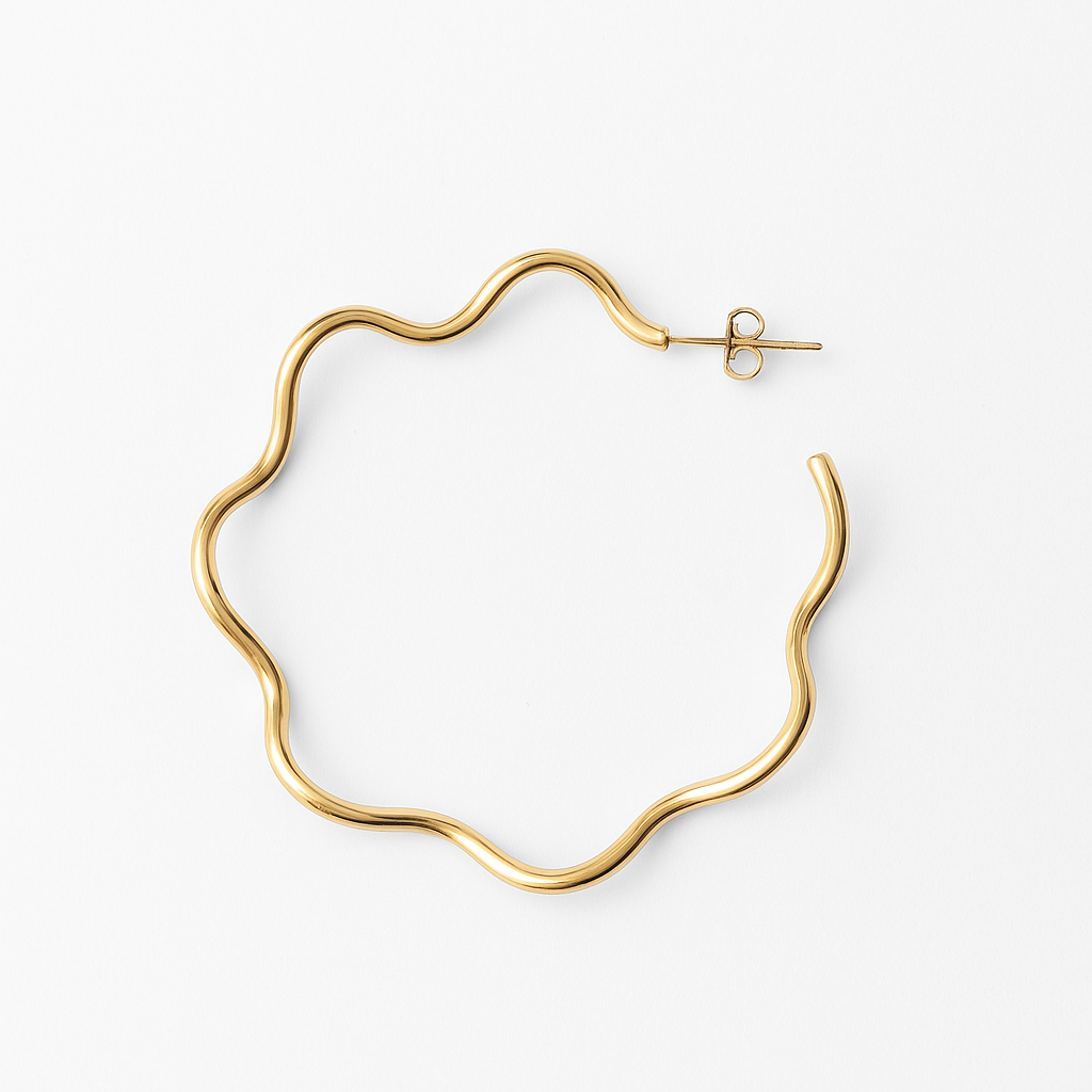 The Wavy Wire Hoop Earrings