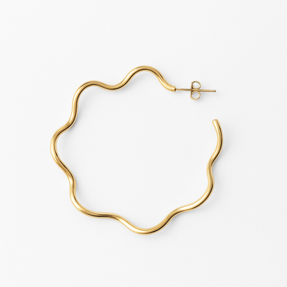 The Wavy Wire Hoop Earrings