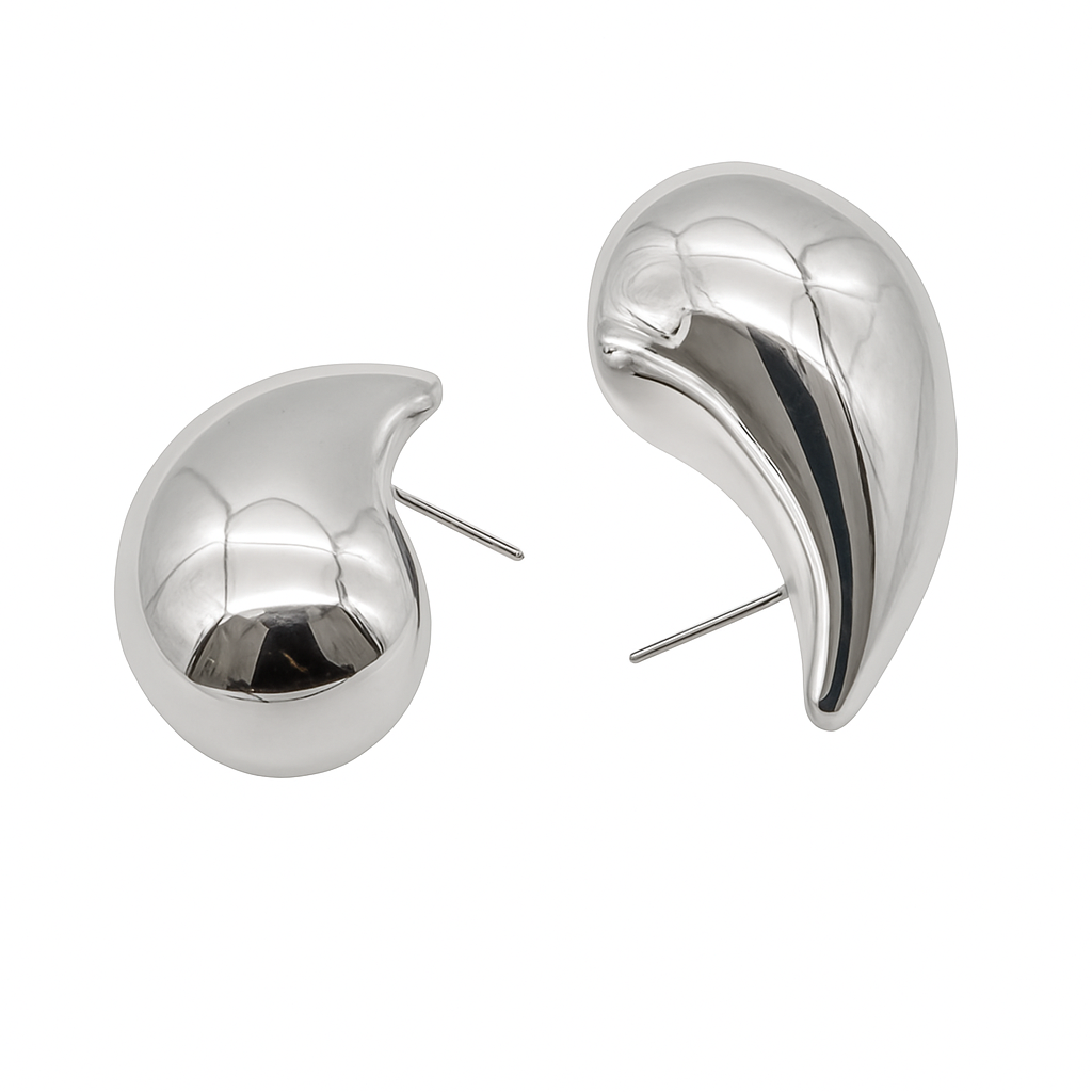 Oro Chunky Waterdrop Stud Earrings